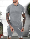Mens Short Sets 2 Piece Outfits Polo Shirt Fashion Summer Tracksuits Casual Set Short Sleeve And Shorts Set For Men