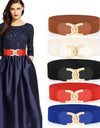 Fastener Decoration Wide Belt Women's Elastic Waistband