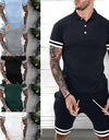 Mens Short Sets 2 Piece Outfits Polo Shirt Fashion Summer Tracksuits Casual Set Short Sleeve And Shorts Set For Men