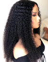 Density Long Kinky Curly Wig Lace Front Human Hair Fluffy