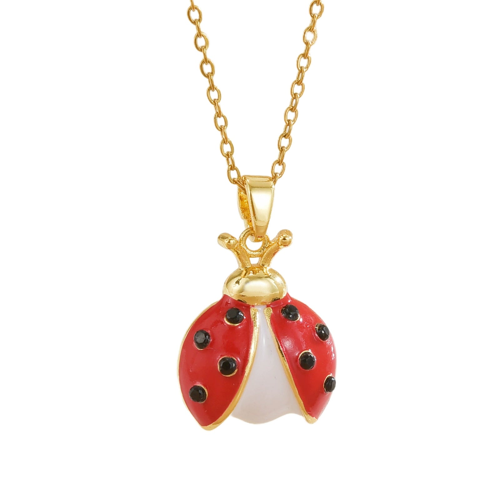 Women's Creative Cartoon Beetle Necklace Ladybug Pendant Jewelry Niche Temperament Versatile Clavicle Chain