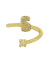Cute 26 English Letters Open Adjustable Personality Ring