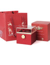 Rotating Soap Rose Jewelry Packing Box Necklace Gift Set