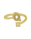 Cute 26 English Letters Open Adjustable Personality Ring