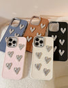Pleated Metallic Electroplating Heart Mobile Phone Shell