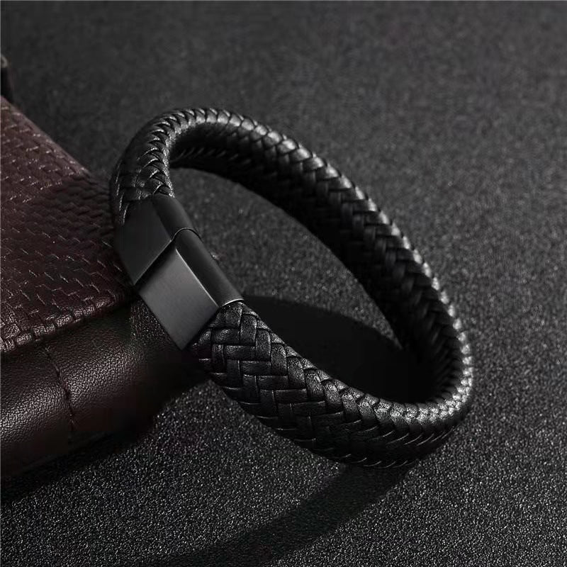 Leather Cord Bracelet Authentic Leather Weave
