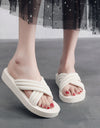 Women's Fashion Cross Thick Wedge-heel Slippers