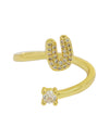 Cute 26 English Letters Open Adjustable Personality Ring