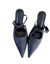Elegant Pointed Toe Spring And Summer Light Satin Sandals Cross Strap Kitten Women's High Heels