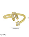 Cute 26 English Letters Open Adjustable Personality Ring