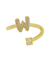 Cute 26 English Letters Open Adjustable Personality Ring