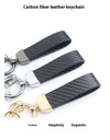 Carbon Fiber Pattern Car Anti-lost Leather Key Ring Pendant
