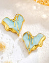 Liquid Irregular Heart-shaped Dripping Stud Earrings Women
