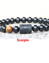 Twelve Constellation Elastic Bracelet Men Obsidian Couple