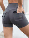 High Waist Hip Lifting Shorts With Pockets Quick Dry Yoga Fitness Sports Pants Summer Women Clothes
