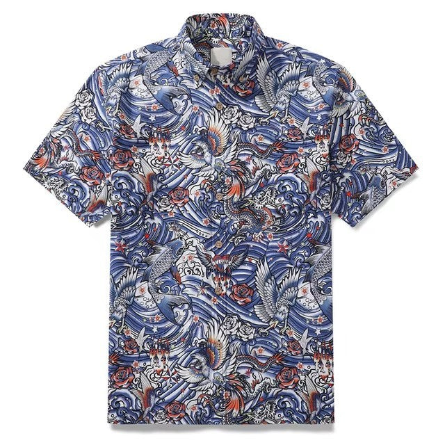 New Men's Shirt Hawaiian Tropical Style Animal Alohacamisha Style Street Digital Printing