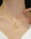 European And American Ins Crystal Zircon Butterfly Pendant Necklace