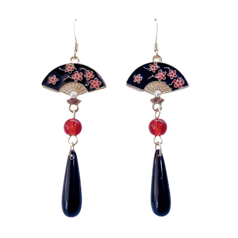 Chinese Style Retro Plum Blossom Scallop Earrings Women's New Chinese Style