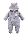 Solid Color Cartoon Baby One-piece Thick Cotton Velvet Suit
