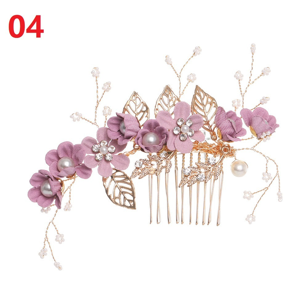 Blue White Purple Color Flower Hair Comb