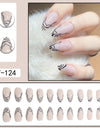 French Water Drop Manicure Rhinestones Wear Nails