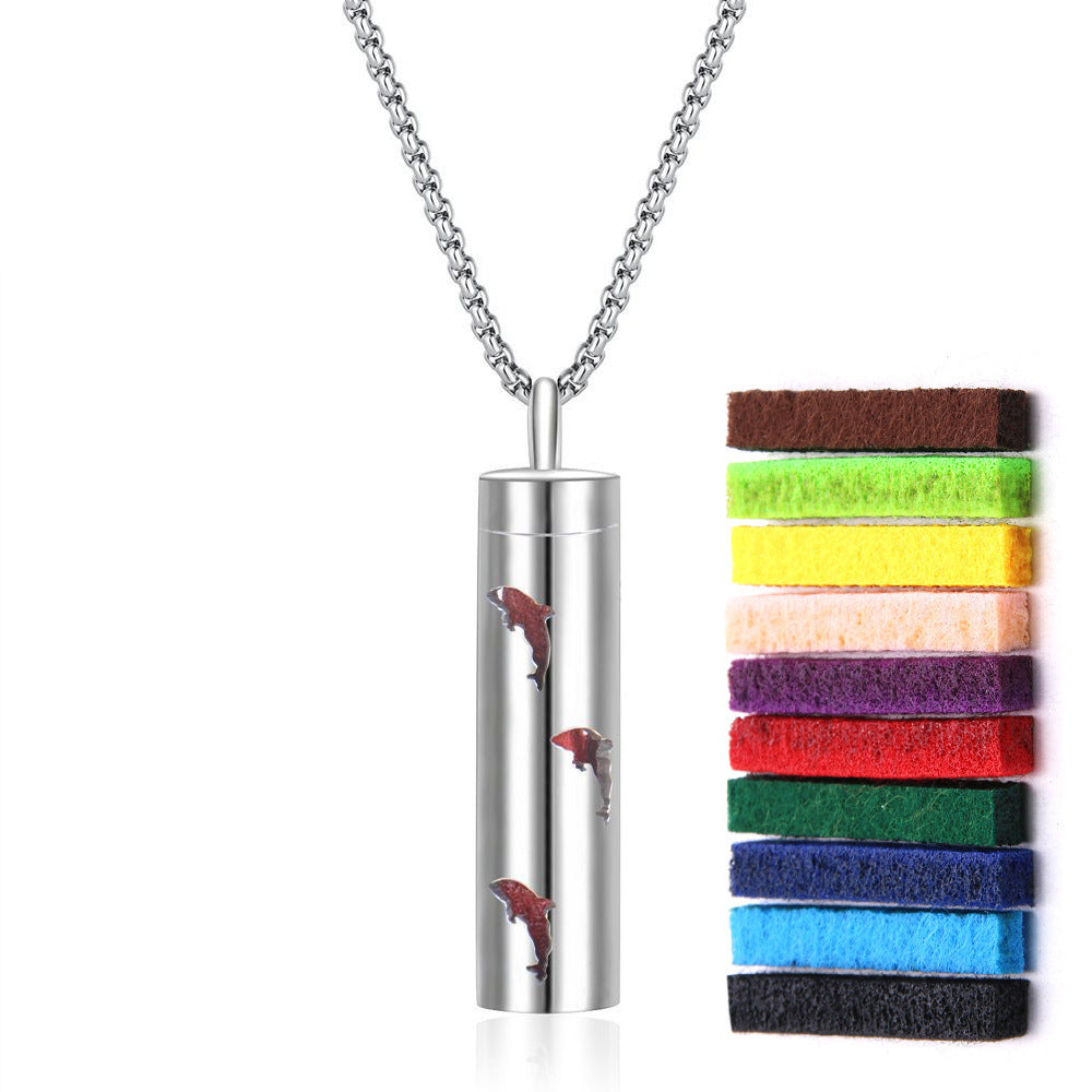 316L Stainless Steel Aromatic Perfume Oil Essential Oil Diffuser Pendant Necklace