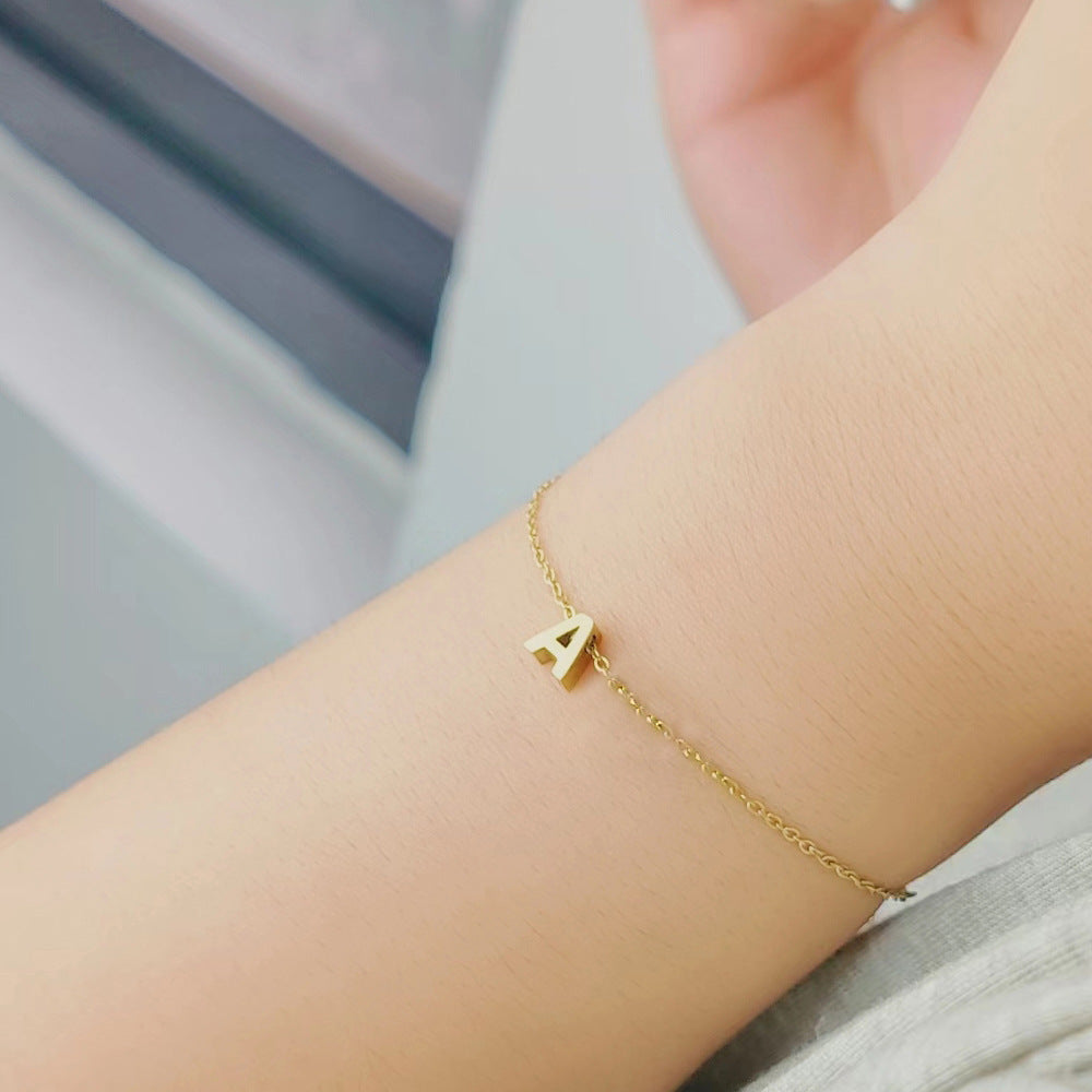 26 Letters Fashion Personality Stainless Steel Letter Bracelet