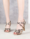 Leopard Print Latin Dance Shoes Women's Stiletto Heel Dancing Soft Bottom