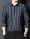 High Elastic Seamless Striped Shirt For Men