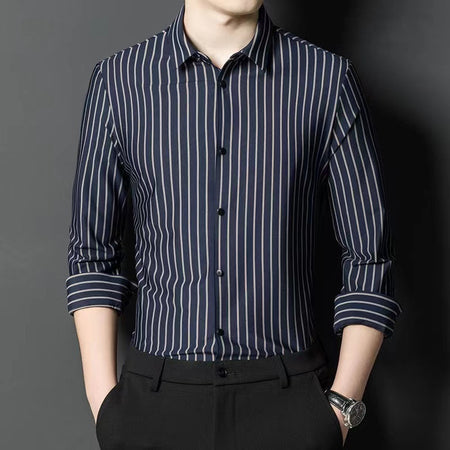 High Elastic Seamless Striped Shirt For Men