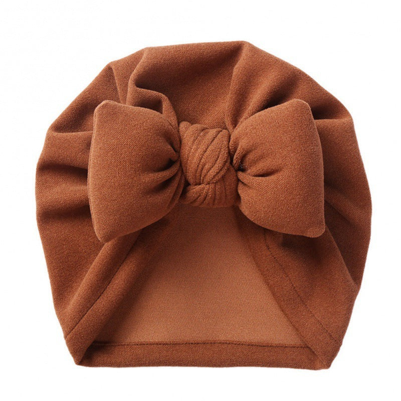 New Style Cashmere Baby Pullover Hat Cotton Filled Bow