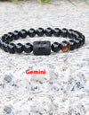 Twelve Constellation Elastic Bracelet Men Obsidian Couple