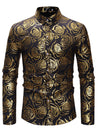 Fashion Fashion Floral Printed Men's Casual Long Sleeve Shirt