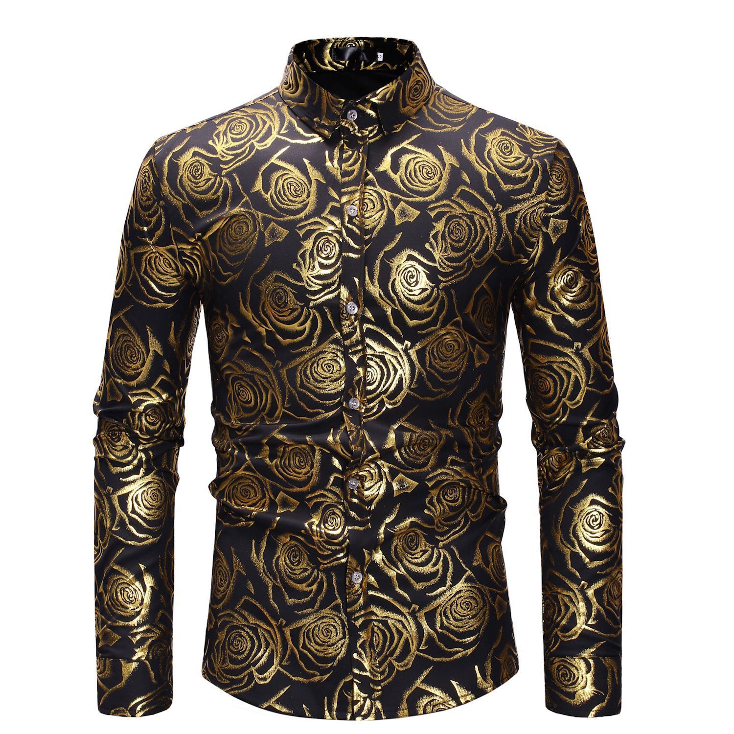Fashion Fashion Floral Printed Men's Casual Long Sleeve Shirt