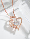 Zircon Double Love Necklace With Rhinestones Ins Personalized Heart-shaped Necklace Clavicle Chain Jewelry For Women Valentine's Day
