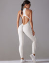 Solid Beauty-back Long Pants Jumpsuit Yoga Fitness Running Dance Slim Bodysuit Women Sports Clothing