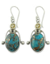 Turquoise Rhinestone Earrings European And American