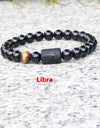 Twelve Constellation Elastic Bracelet Men Obsidian Couple