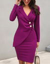 Slim Fitting Buttocks Bottom Button Up Dress