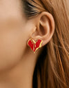 Liquid Irregular Heart-shaped Dripping Stud Earrings Women