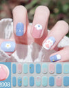 Finger Baking-free Gel Nail Stickers Simple Grid Line Nail Sticker One Piece Dropshipping