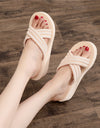 Women's Fashion Cross Thick Wedge-heel Slippers