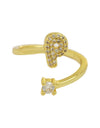 Cute 26 English Letters Open Adjustable Personality Ring