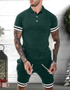 Mens Short Sets 2 Piece Outfits Polo Shirt Fashion Summer Tracksuits Casual Set Short Sleeve And Shorts Set For Men