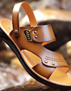 Men's Genuine Leather Wear-resisting Non-slip Breathable Slippers