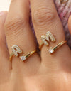Cute 26 English Letters Open Adjustable Personality Ring