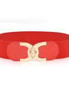 Fastener Decoration Wide Belt Women's Elastic Waistband