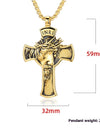 Stainless Steel Cross Shelf Head Pendant Necklace Personality Retro Men