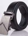 Leather automatic buckle belt