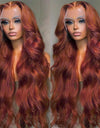 Front Lace Wig Red Long Curly Hair Big Wave